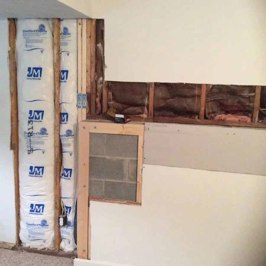 Wall insulation replacement during Basement Flood Cleanup in Princeton